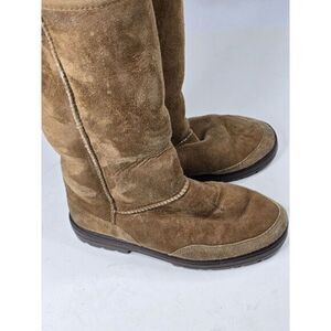 Ugg Australia Boots Size 6 Womens Tan Ultra Tall 5245 Sheepskin Wool Bohemian